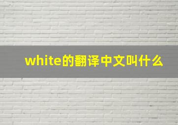 white的翻译中文叫什么