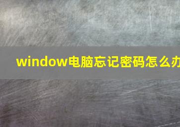 window电脑忘记密码怎么办