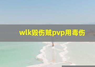 wlk毁伤贼pvp用毒伤