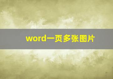 word一页多张图片