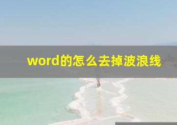 word的怎么去掉波浪线