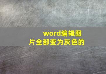 word编辑图片全部变为灰色的