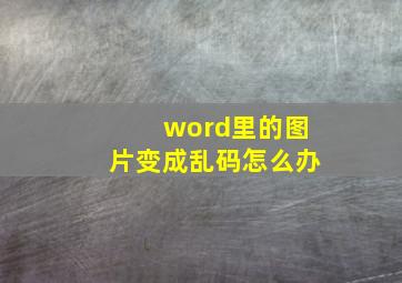 word里的图片变成乱码怎么办