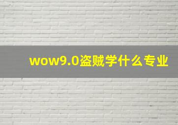 wow9.0盗贼学什么专业