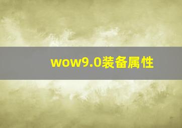 wow9.0装备属性