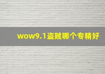 wow9.1盗贼哪个专精好