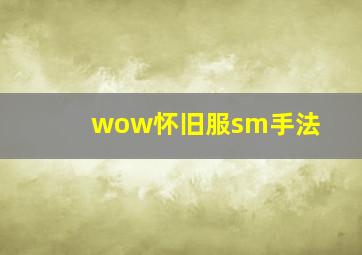 wow怀旧服sm手法