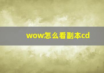 wow怎么看副本cd