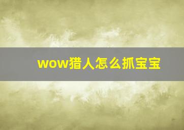 wow猎人怎么抓宝宝