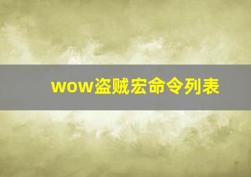 wow盗贼宏命令列表