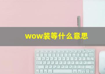 wow装等什么意思