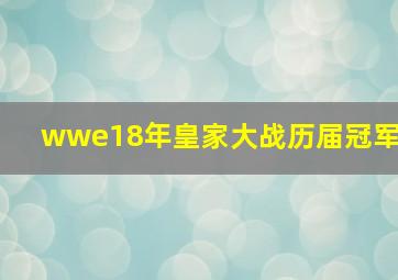 wwe18年皇家大战历届冠军