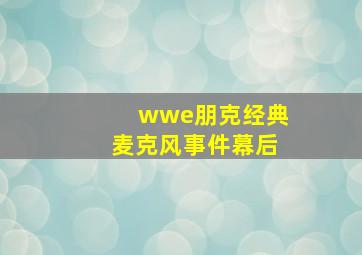 wwe朋克经典麦克风事件幕后