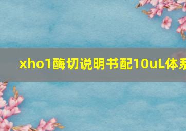 xho1酶切说明书配10uL体系