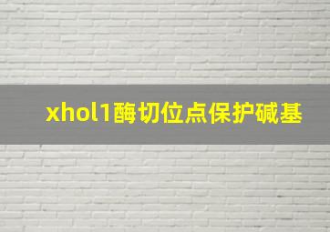 xhol1酶切位点保护碱基