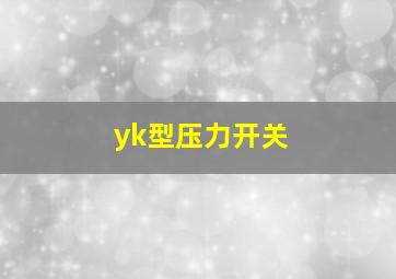 yk型压力开关