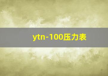 ytn-100压力表