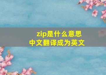 zip是什么意思中文翻译成为英文