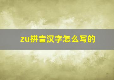 zu拼音汉字怎么写的