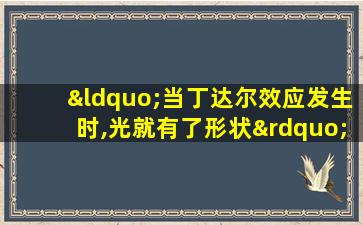 “当丁达尔效应发生时,光就有了形状”