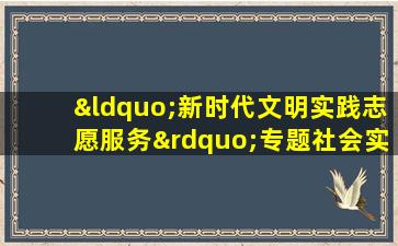 “新时代文明实践志愿服务”专题社会实践活动