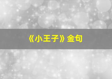 《小王子》金句