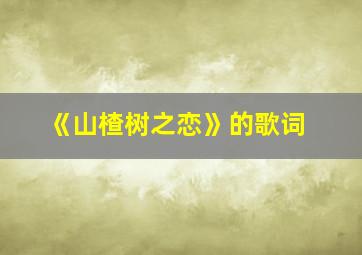 《山楂树之恋》的歌词