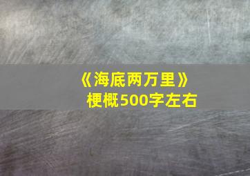 《海底两万里》梗概500字左右