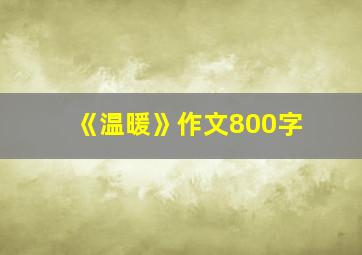 《温暖》作文800字