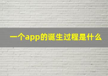 一个app的诞生过程是什么