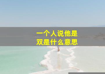 一个人说他是双是什么意思