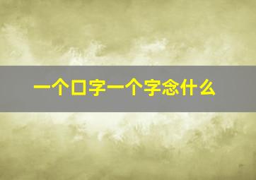 一个口字一个字念什么