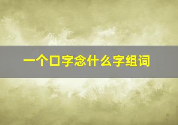 一个口字念什么字组词