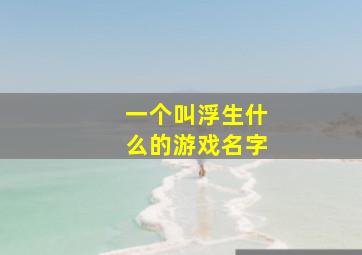 一个叫浮生什么的游戏名字