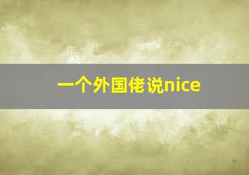 一个外国佬说nice