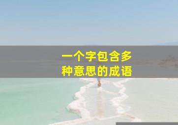 一个字包含多种意思的成语