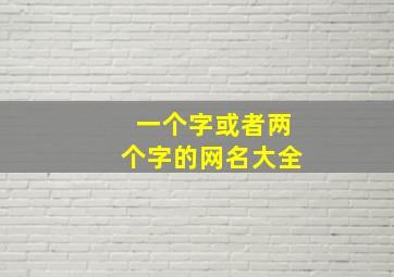 一个字或者两个字的网名大全