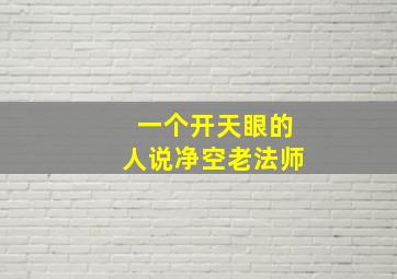 一个开天眼的人说净空老法师