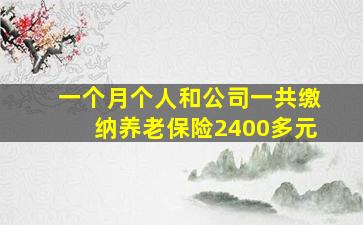 一个月个人和公司一共缴纳养老保险2400多元