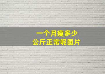 一个月瘦多少公斤正常呢图片