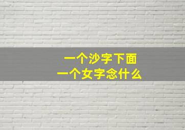 一个沙字下面一个女字念什么