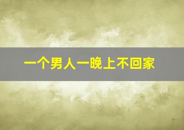 一个男人一晚上不回家