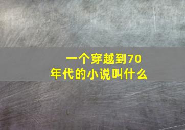 一个穿越到70年代的小说叫什么