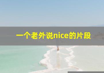 一个老外说nice的片段