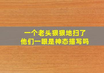 一个老头狠狠地扫了他们一眼是神态描写吗