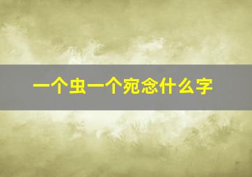 一个虫一个宛念什么字