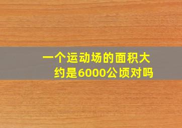 一个运动场的面积大约是6000公顷对吗