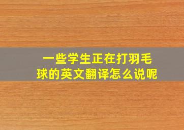 一些学生正在打羽毛球的英文翻译怎么说呢