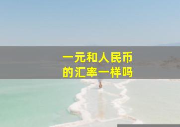 一元和人民币的汇率一样吗