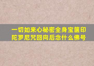 一切如来心秘密全身宝箧印陀罗尼咒回向后念什么佛号